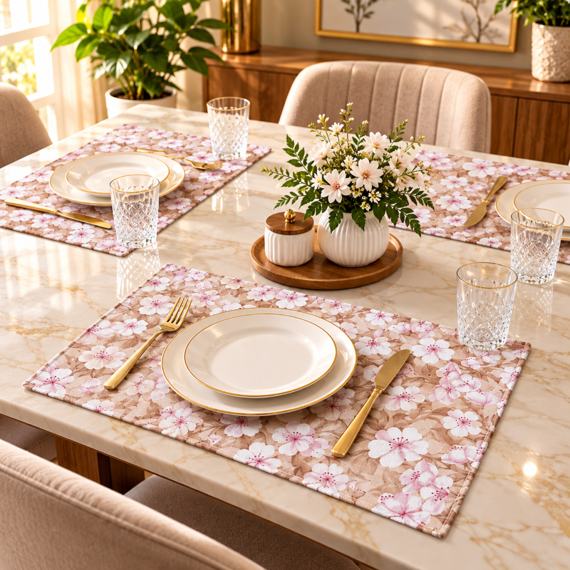 Anupam floral dining table placemat lifestyle view