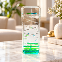 Anupam acrylic liquid motion timer showpiece transparent green and blue
