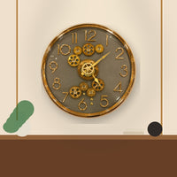 Anupam Premium Grey & Gold Decorative Gear Design Round Wall Clock for Living Room, Office & Luxury Home Decor - usage