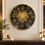 Anupam Luxury Black & Gold Gear Design Round Wall Clock with Bold Numbers for Living Room & Office Decor - main