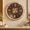 Anupam Premium Maroon & Gold Round Wall Clock with Modern Number Markers for Living Room, Bedroom & Office Decor - main