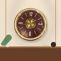 Anupam Premium Maroon & Gold Round Wall Clock with Modern Number Markers for Living Room, Bedroom & Office Decor - usage