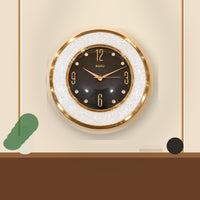 Anupam Luxury Black, White & Gold Crystal Accent Round Wall Clock for Living Room, Bedroom & Office Decor - usage