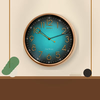 Anupam Premium Teal Blue & Gold Round Wall Clock with Modern Number Dial for Living Room, Bedroom & Office Decor - usage