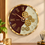 Anupam Luxury Maroon, Ivory & Gold Roman Numeral Gear Design Round Wall Clock for Living Room & Premium Home Decor - main