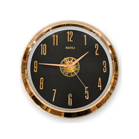 Anupam Premium Black & Gold Round Wall Clock with Decorative Center Dial for Living Room, Bedroom & Office Decor - white background