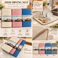 Anupam Dish Drying Mat features usage and waffle texture