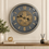 Anupam Premium Grey & Gold Decorative Gear Design Round Wall Clock with Bold Markers for Living Room & Office Decor - main