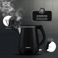 Havells AQUA KETTLE BLACK PLUS 1.2 - Premium Electric Kettle