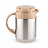 Anupam insulated stainless steel mug beige silver white background