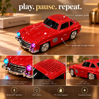 Car speaker grille chrome details and LED lights