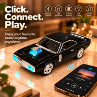 Bluetooth car speaker with USB TF AUX LED lights connectivity