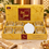 Anupam Premium Golden Snack Serving Set with 6 Decorative Bowls & 1 Leaf Shape Platter | 7 Pieces Luxury Dry Fruit, Namkeen, Snacks & Dessert Serving Set for Home, Parties & Festive Gifting