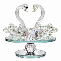 Anupam Premium Crystal Swan Couple Showpiece with Heart Crystal | Luxury Home Decor Accent Gift Items - Pack of 1