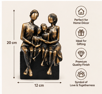 Anupam Antique Gold Family of Four Showpiece with Black Base | Premium Family Home & Office Décor