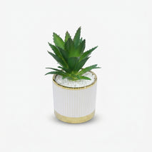 Artificial Green Succulent Plant in Pink Round Pot / Decorative Table Plant / Home Decor Planter