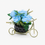 Artificial Blue Rose Flower Pot in Bicycle Stand, Multicolour Ceramic Decorative Flower Plant for Home Décor & Gifting