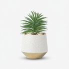 Artificial Green Succulent Plant in White Gold Pot / Decorative Table Plant / Home Decor Planter