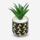 Artificial Green Succulent Plant in Geometric Pot / Decorative Table Plant / Home Decor Planter