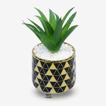 Artificial Green Succulent Plant in Geometric Pot / Decorative Table Plant / Home Decor Planter