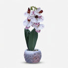 Artificial White Orchid Flower Pot / Decorative Floral Arrangement / Home Decor Flower Pot