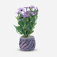 Artificial Purple Orchid Flower Pot, White & Pink Ceramic Decorative Floral Plant for Home Décor & Gifting