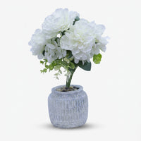 Artificial White Flower Pot / Decorative White Floral Arrangement / Home Decor Flower Pot
