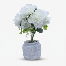 Artificial White Flower Pot / Decorative White Floral Arrangement / Home Decor Flower Pot