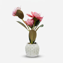 Artificial Pink Flower Pot / Decorative Pink Floral Arrangement / Home Decor Flower Pot