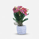 Artificial Pink Flower Pot / Decorative Pink Floral Arrangement / Home Decor Flower Pot