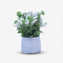 Artificial White Flower Pot / Decorative White Floral Arrangement / Home Decor Flower Pot