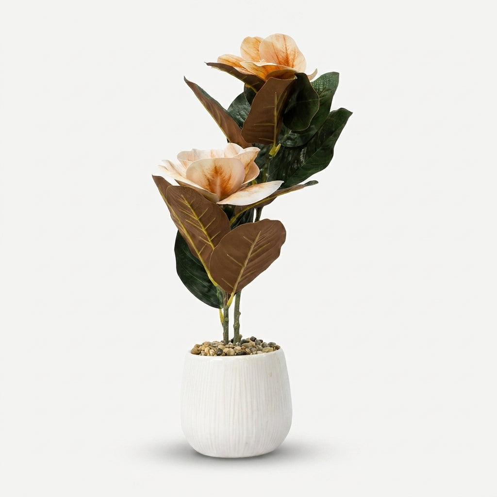 Anupam Artificial Cream Flower Pot / Decorative Cream Floral Arrangement / Home Decor Flower Pot