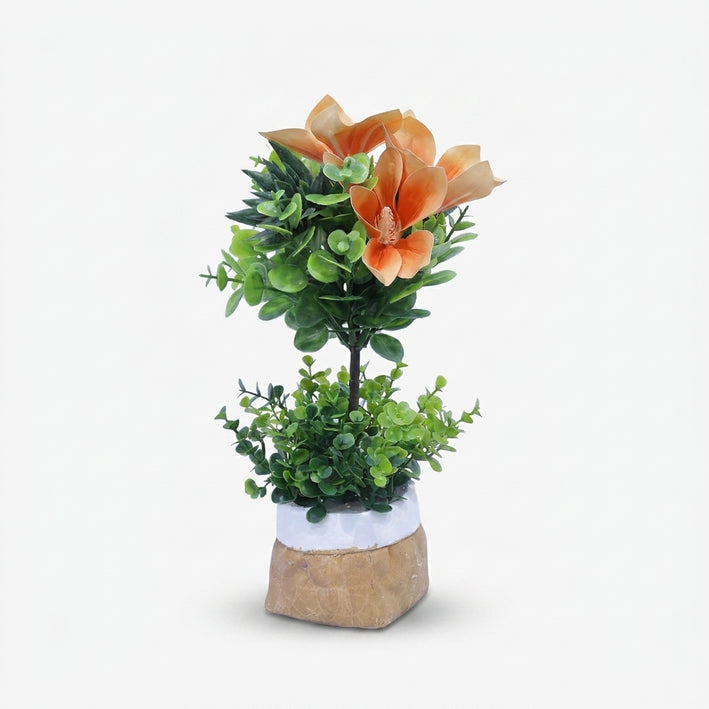Premium Artificial Graceful Flower Pot Home Decor, Decorative Home Item / Tabletop Statue / Luxury Flower Showpiece for Living Room, Office & Gifting