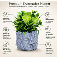Premium Artificial Graceful Flower Pot Home Decor, Decorative Home Item / Tabletop Statue / Luxury Flower Showpiece for Living Room, Office & Gifting