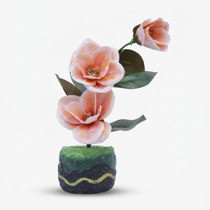Premium Artificial Graceful Flower Pot Home Decor, Decorative Home Item / Tabletop Statue / Luxury Flower Showpiece for Living Room, Office & Gifting