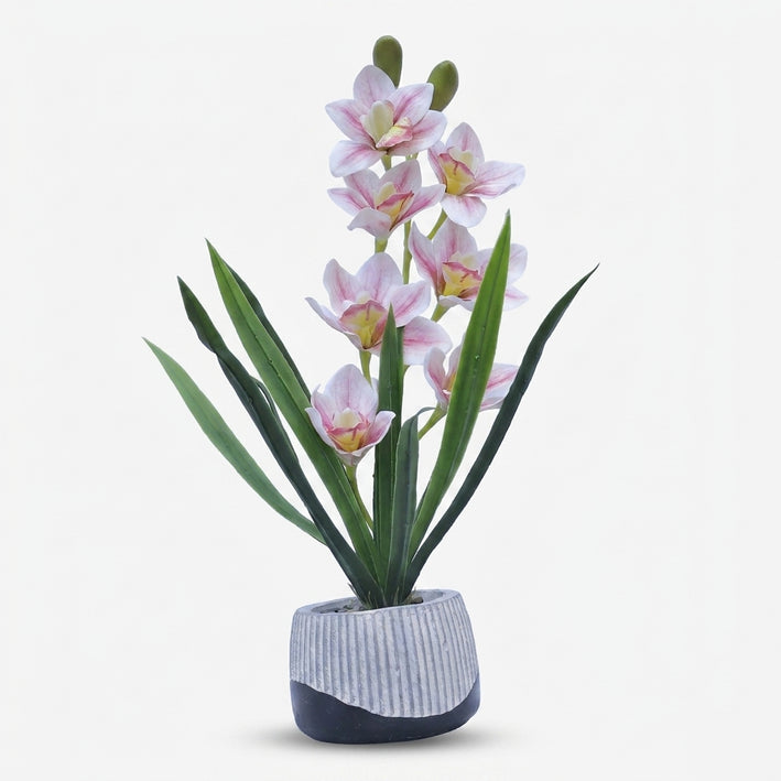Premium Artificial Beautiful Flower Pot Home Decor, Decorative Home Item / Tabletop Statue / Luxury Flower Showpiece for Living Room, Office & Gifting