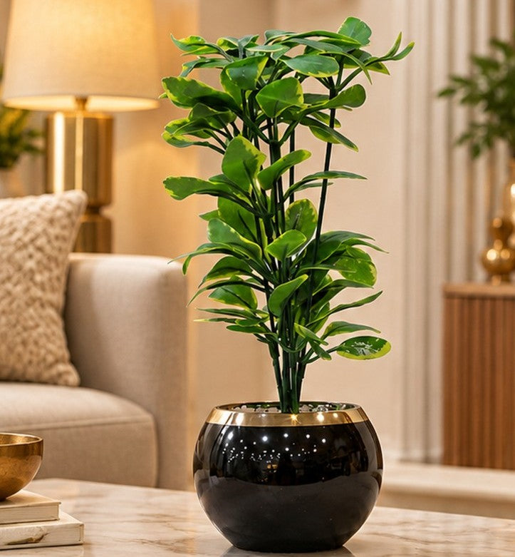 Premium Artificial Beautiful Flower Pot Home Decor, Decorative Home Item / Tabletop Statue / Luxury Flower Showpiece for Living Room, Office & Gifting