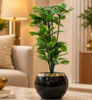 Premium Artificial Beautiful Flower Pot Home Decor, Decorative Home Item / Tabletop Statue / Luxury Flower Showpiece for Living Room, Office & Gifting