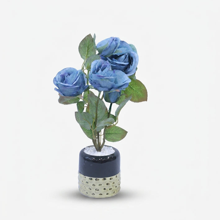 Premium Artificial Beautiful Flower Pot Home Decor, Decorative Home Item / Tabletop Statue / Luxury Flower Showpiece for Living Room, Office & Gifting
