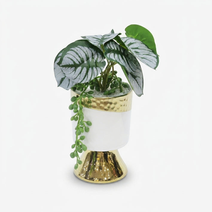 Premium Artificial Beautiful Flower Pot Home Decor, Decorative Home Item / Tabletop Statue / Luxury Flower Showpiece for Living Room, Office & Gifting