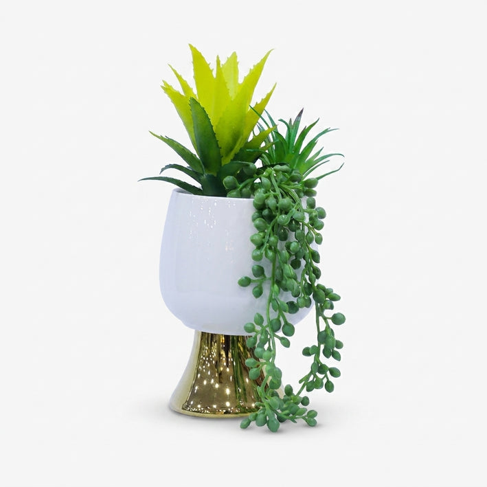 Premium Artificial Beautiful Flower Pot Home Decor, Decorative Home Item / Tabletop Statue / Luxury Flower Showpiece for Living Room, Office & Gifting