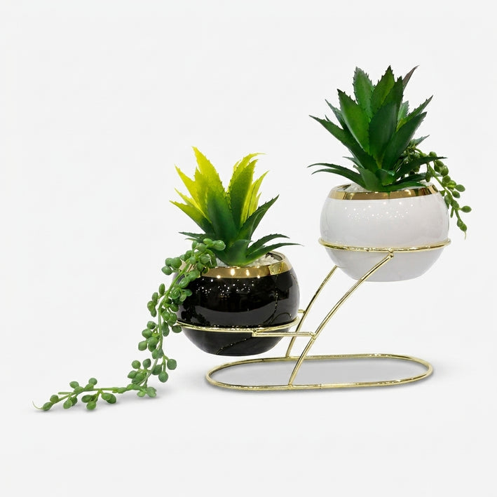 Premium Artificial Beautiful Flower Pot Home Decor, Decorative Home Item / Tabletop Statue / Luxury Flower Showpiece for Living Room, Office & Gifting