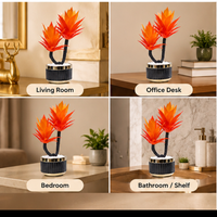 Premium Artificial Beautiful Flower Pot Home Decor, Decorative Home Item / Tabletop Statue / Luxury Flower Showpiece for Living Room, Office & Gifting