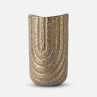 Premium Stunning Decorative Gold & Grey Textured Ceramic Vase for Home Office Decor