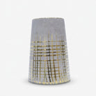 Premium Gorgeous Modern Grey & Gold Grid Pattern Ceramic Vase for Home Decor