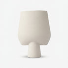 Premium Alluring Modern Beige Pedestal Ceramic Vase for Home Office Decoration