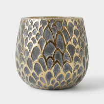 Decorative Ceramic Pot with Gold Mosaic Pattern, Multicolour Flower Pot for Home Décor, Table Décor & Gifting