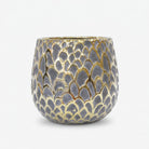Premium Elegant Gold & Grey Scallop Pattern Decorative Ceramic Vase for Home Decor