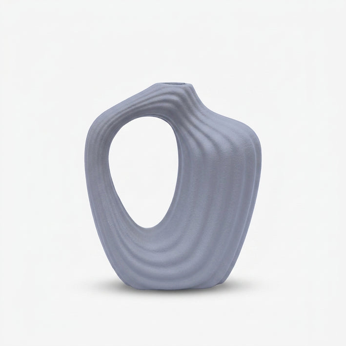 Premium Stunning Modern Lavender Sculptural Ceramic Vase with Abstract Design