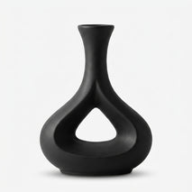 Black Hollow Ceramic Flower Vase, Black White Cream Decorative Vase for Home Décor, Table Décor & Gifting